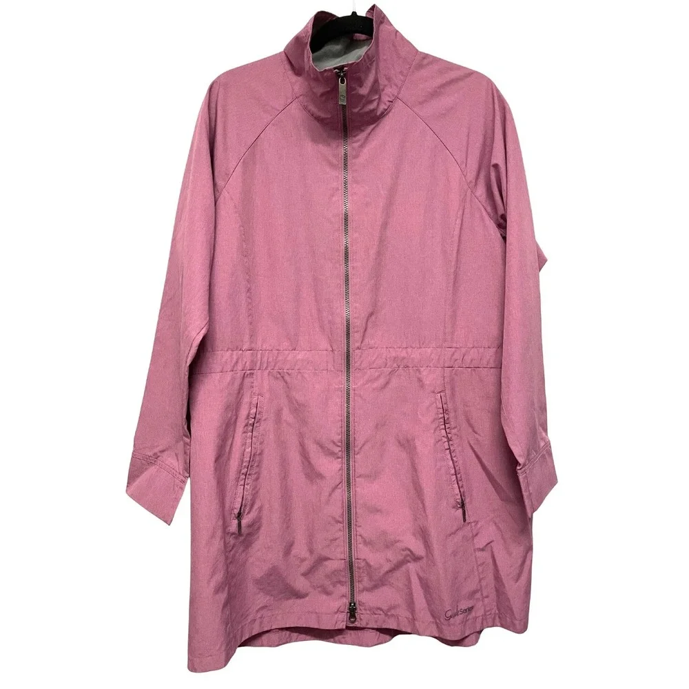 Gander Mountain Guide Series Lightweight Outdoor Travel Rain Jacket, Pink, Sz LG